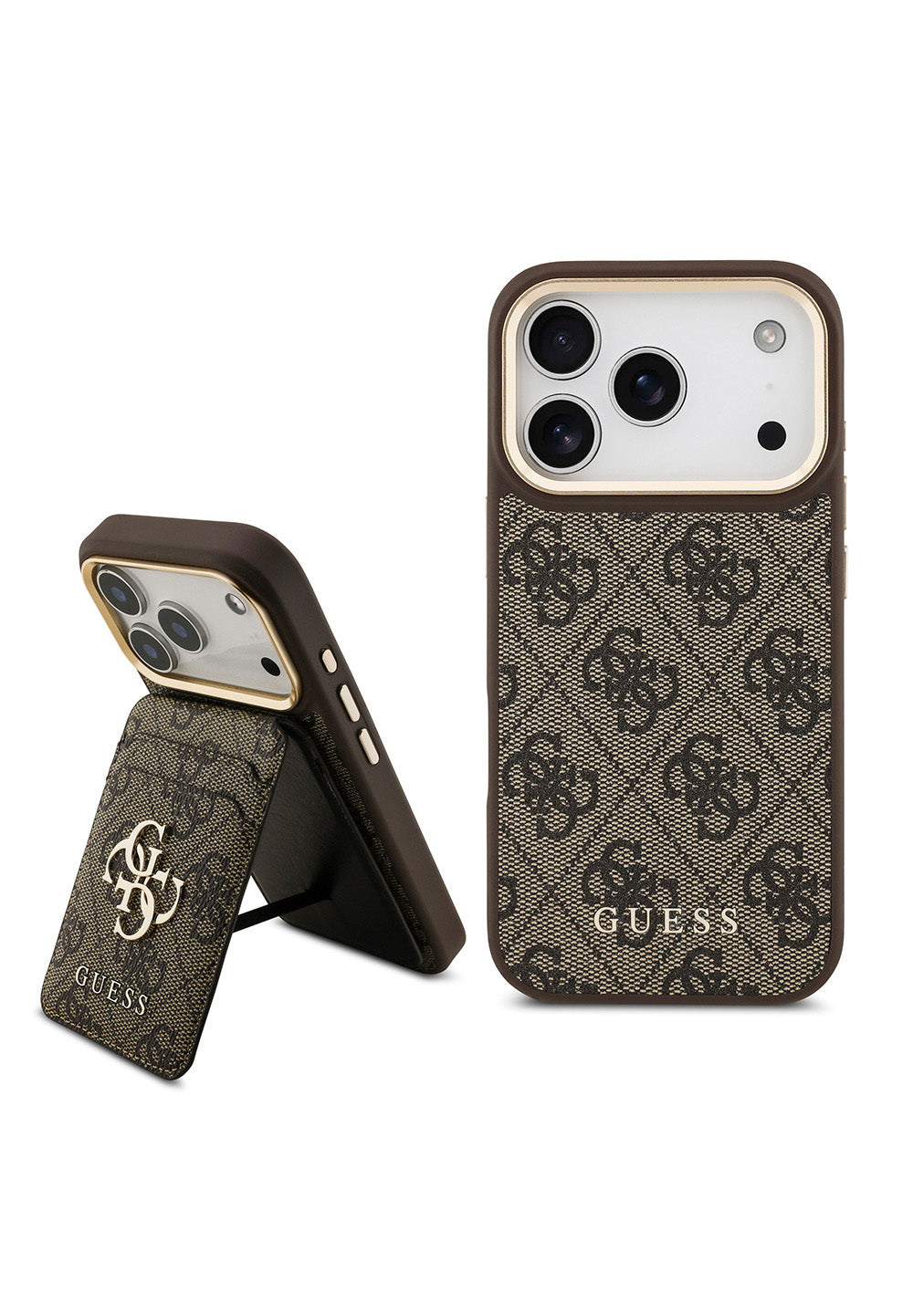 Apple iPhone 17 Pro Kılıf Guess Orijinal Lisanslı Manyetik Şarj Uyumlu 4G Metal Büyük Logolu Kartlıklı Kapak