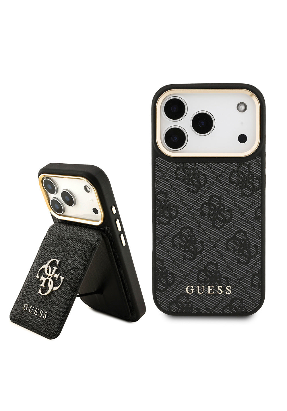 Apple iPhone 17 Pro Kılıf Guess Orijinal Lisanslı Manyetik Şarj Uyumlu 4G Metal Büyük Logolu Kartlıklı Kapak