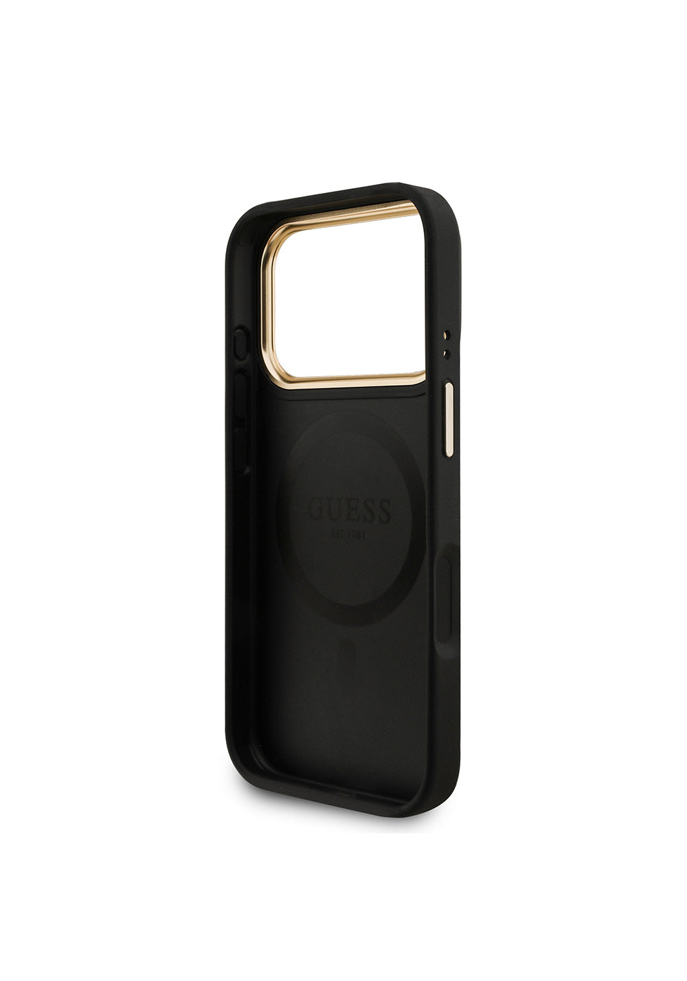 Apple iPhone 17 Pro Kılıf Guess Orijinal Lisanslı Manyetik Şarj Uyumlu 4G Metal Büyük Logolu Kartlıklı Kapak