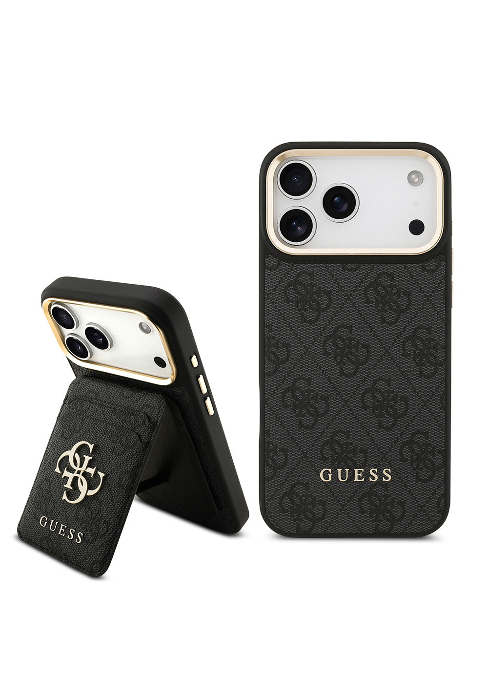 Apple iPhone 17 Pro Max Kılıf Guess Orijinal Lisanslı Manyetik Şarj Uyumlu 4G Metal Büyük Logolu Kartlıklı Kapak