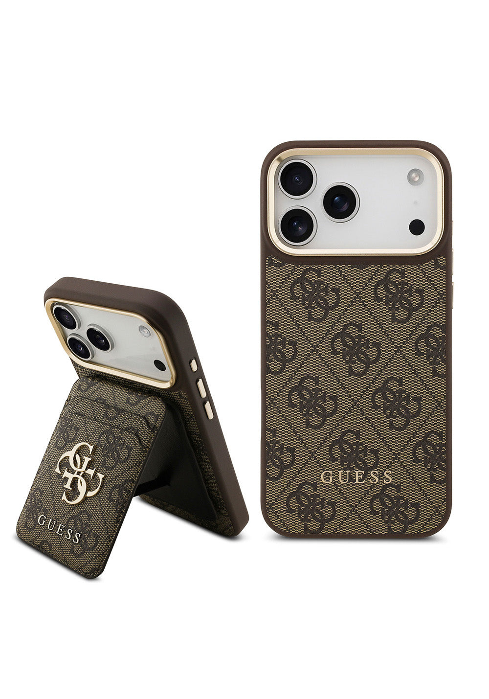 Apple iPhone 17 Pro Max Kılıf Guess Orijinal Lisanslı Manyetik Şarj Uyumlu 4G Metal Büyük Logolu Kartlıklı Kapak