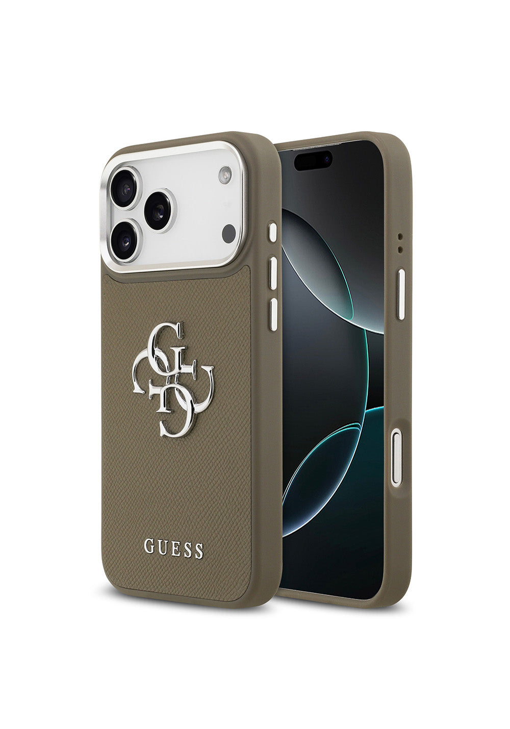 Apple iPhone 17 Pro Max Kılıf Guess Orijinal Lisanslı Grained 4G Metal Büyük Logolu Kapak