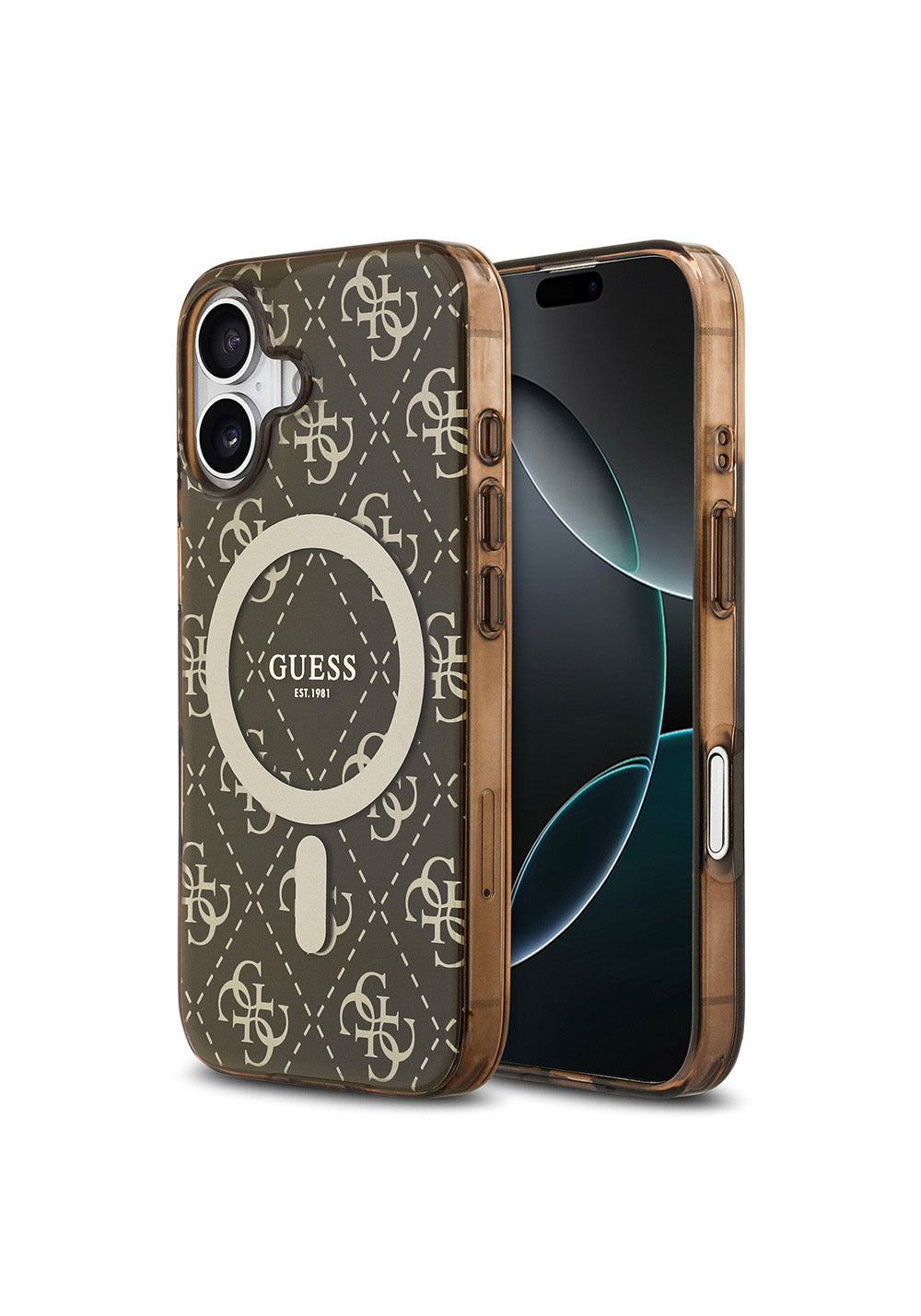 Apple iPhone 17 Kılıf Guess Orijinal Lisanslı Manyetik Şarj Uyumlu IML Baskılı Klasik Logolu 4G Desenli Kapak