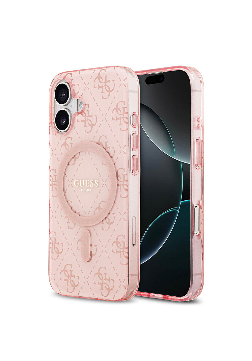 Apple iPhone 17 Kılıf Guess Orijinal Lisanslı Manyetik Şarj Uyumlu IML Baskılı Klasik Logolu 4G Desenli Kapak