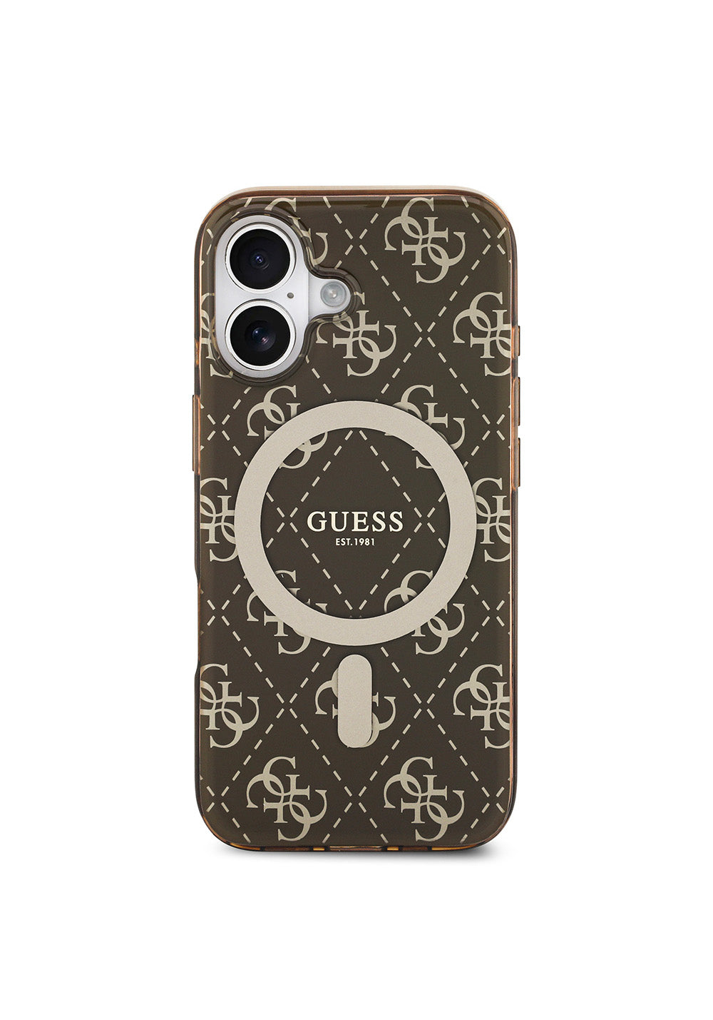 Apple iPhone 17 Kılıf Guess Orijinal Lisanslı Manyetik Şarj Uyumlu IML Baskılı Klasik Logolu 4G Desenli Kapak
