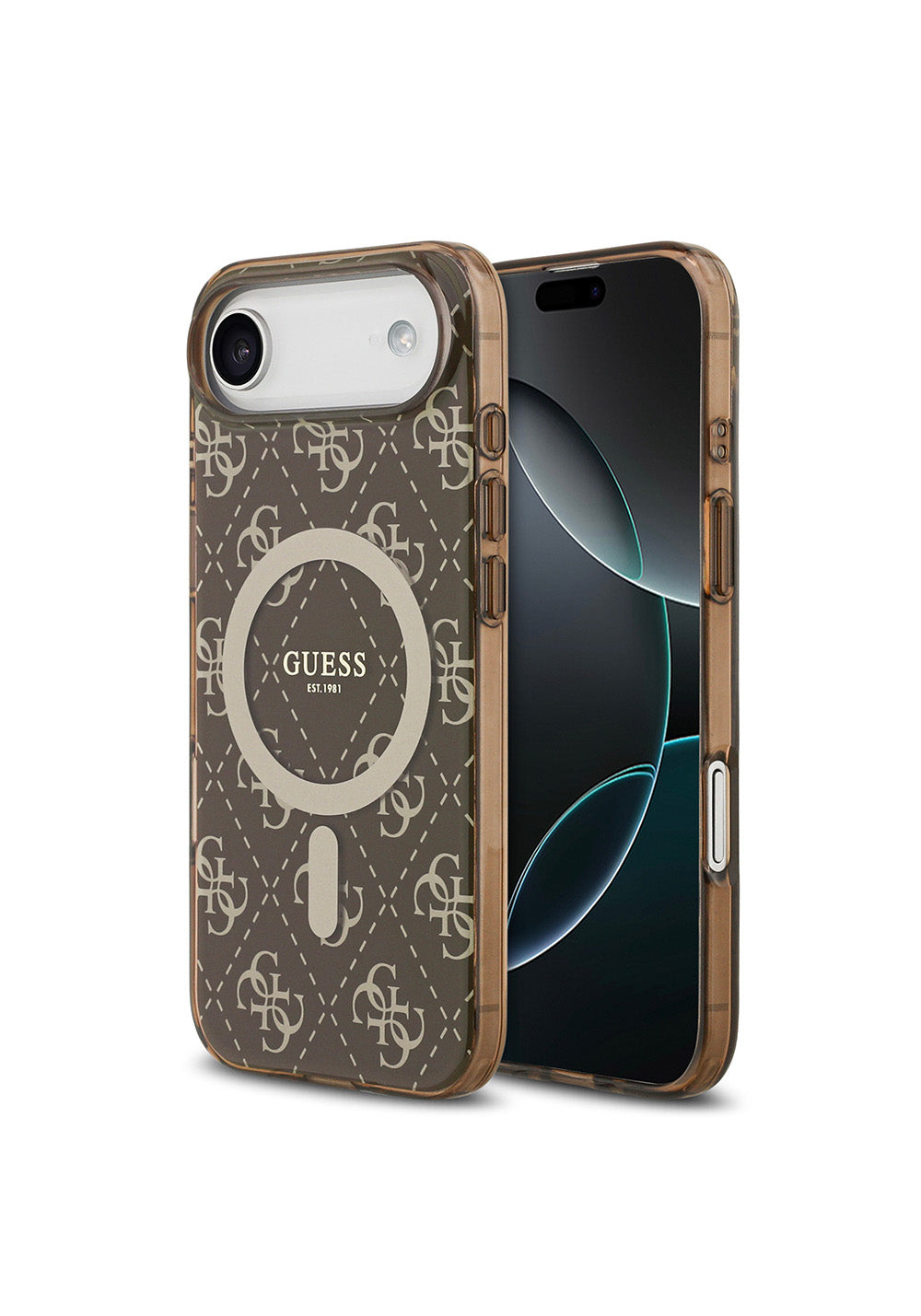 Apple iPhone 17 Air Kılıf Guess Orijinal Lisanslı Manyetik Şarj Uyumlu IML Baskılı Klasik Logolu 4G Desenli Kapak