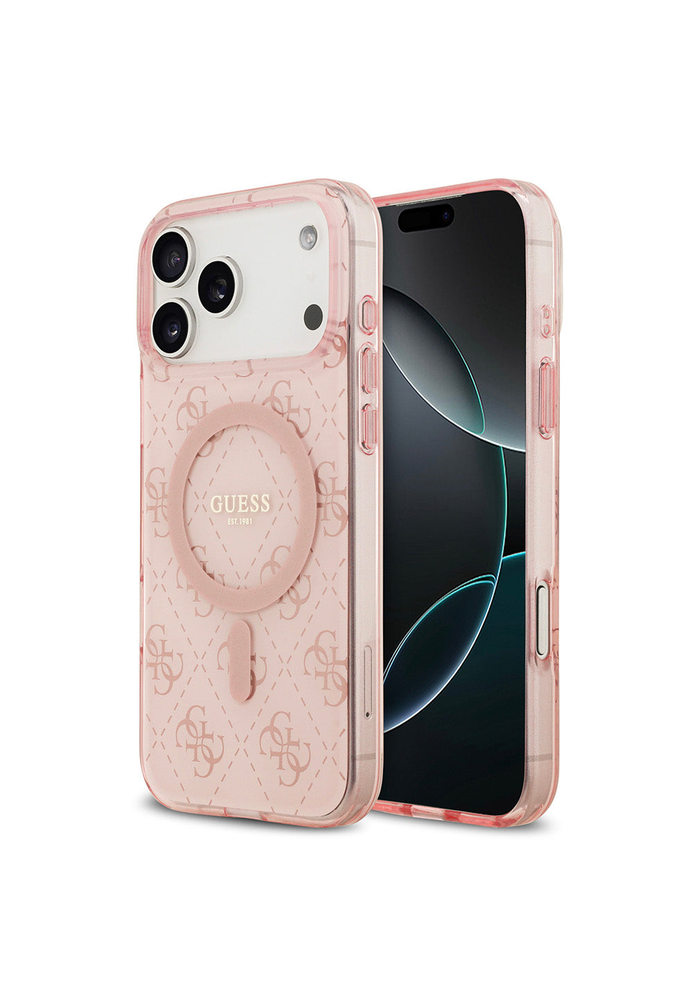 Apple iPhone 17 Pro Kılıf Guess Orijinal Lisanslı Manyetik Şarj Uyumlu IML Baskılı Klasik Logolu 4G Desenli Kapak
