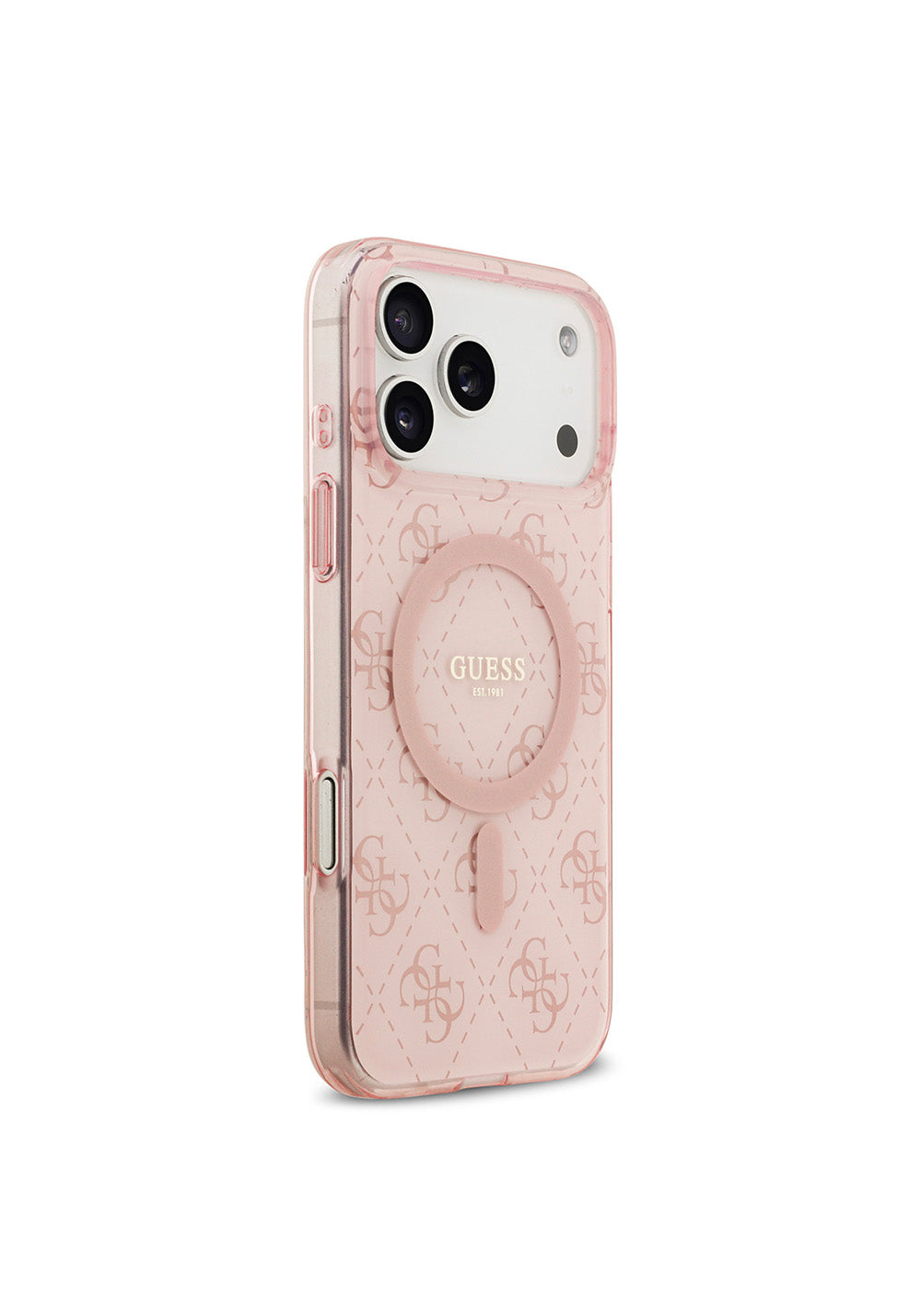 Apple iPhone 17 Pro Kılıf Guess Orijinal Lisanslı Manyetik Şarj Uyumlu IML Baskılı Klasik Logolu 4G Desenli Kapak