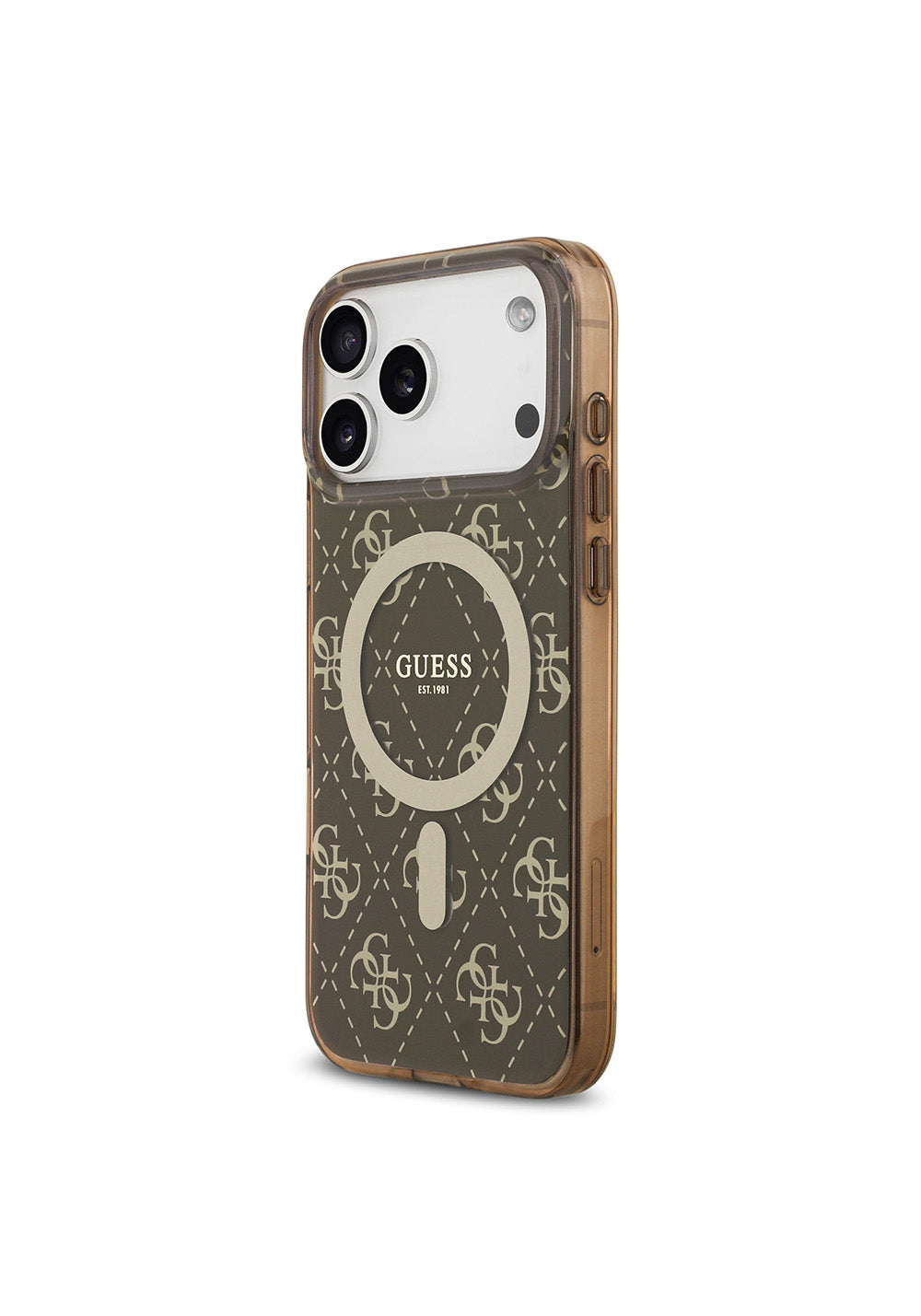 Apple iPhone 17 Pro Max Kılıf Guess Orijinal Lisanslı Manyetik Şarj Uyumlu IML Baskılı Klasik Logolu 4G Desenli Kapak