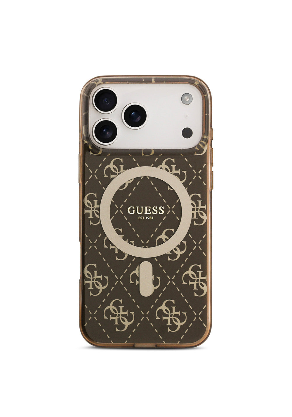 Apple iPhone 17 Pro Max Kılıf Guess Orijinal Lisanslı Manyetik Şarj Uyumlu IML Baskılı Klasik Logolu 4G Desenli Kapak