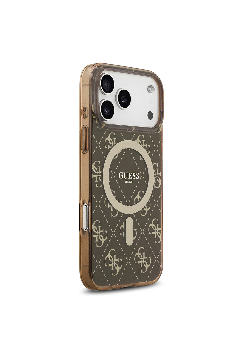 Apple iPhone 17 Pro Max Kılıf Guess Orijinal Lisanslı Manyetik Şarj Uyumlu IML Baskılı Klasik Logolu 4G Desenli Kapak