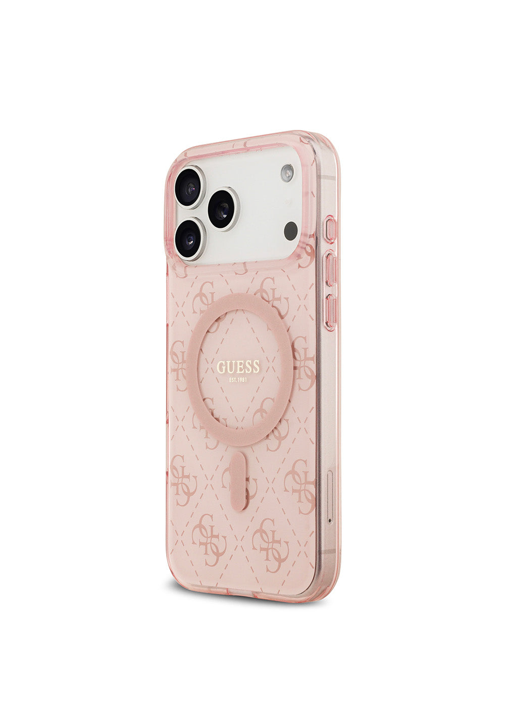 Apple iPhone 17 Pro Max Kılıf Guess Orijinal Lisanslı Manyetik Şarj Uyumlu IML Baskılı Klasik Logolu 4G Desenli Kapak