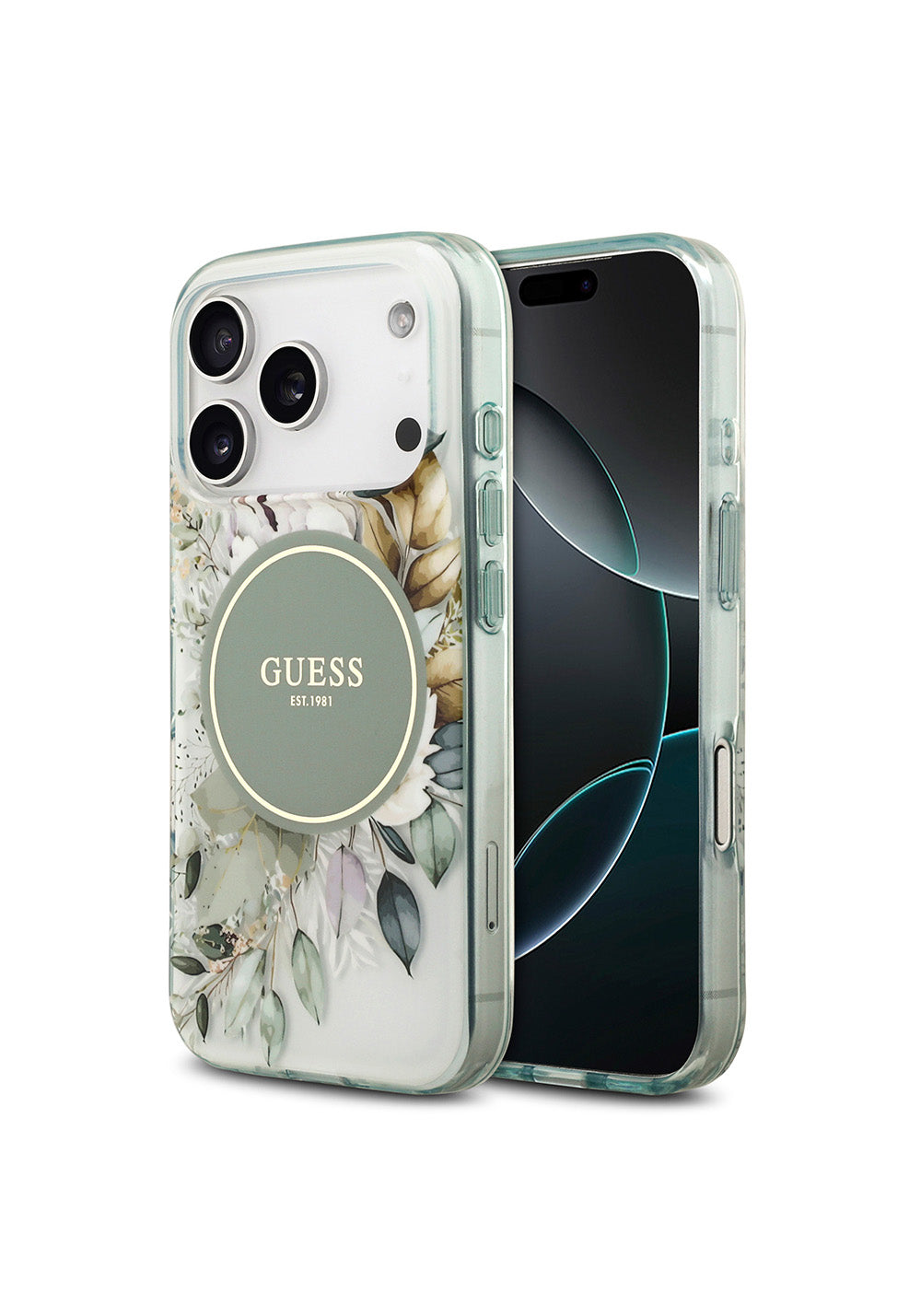 Apple iPhone 17 Pro Kılıf Guess Orijinal Lisanslı Manyetik Şarj Uyumlu Flower Tonal Circle Kapak