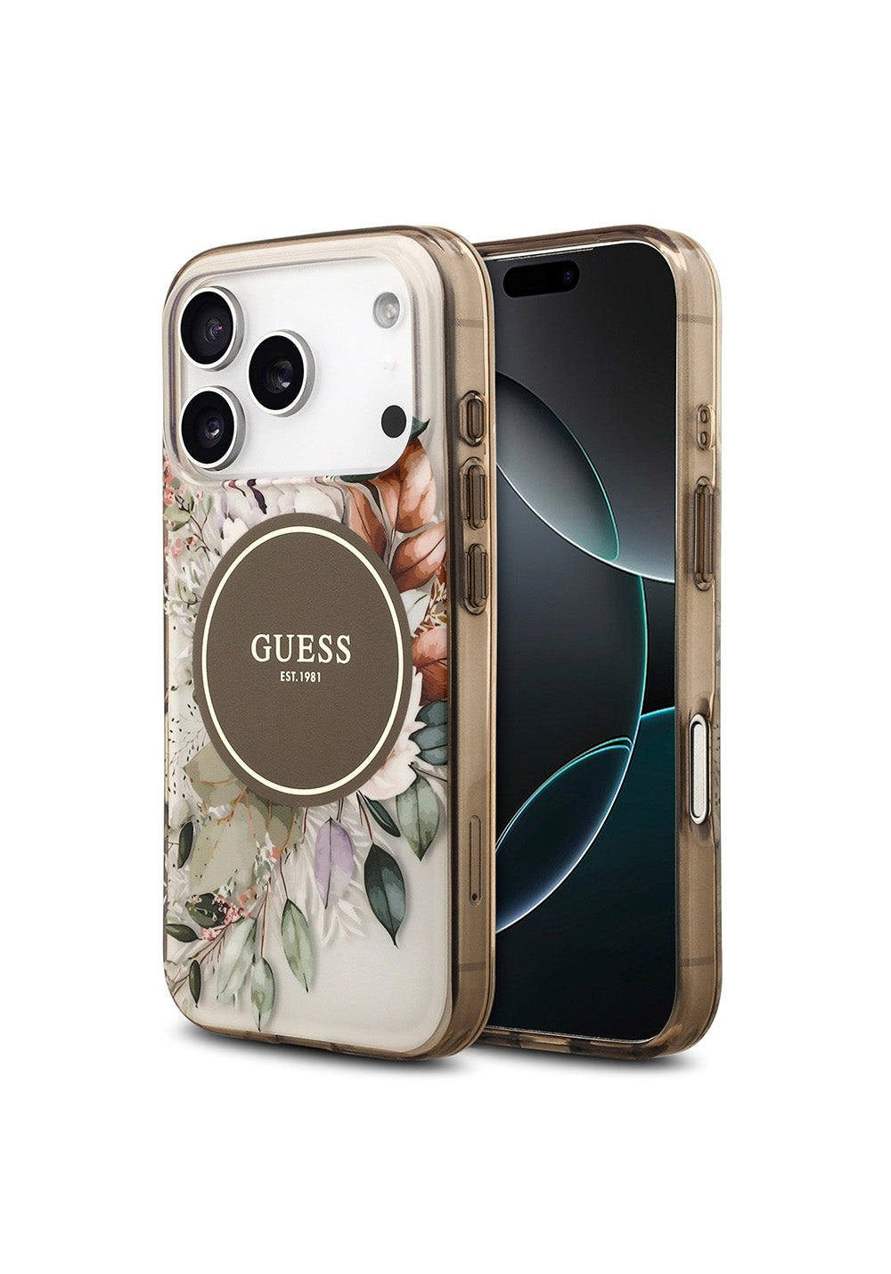 Apple iPhone 17 Pro Kılıf Guess Orijinal Lisanslı Manyetik Şarj Uyumlu Flower Tonal Circle Kapak