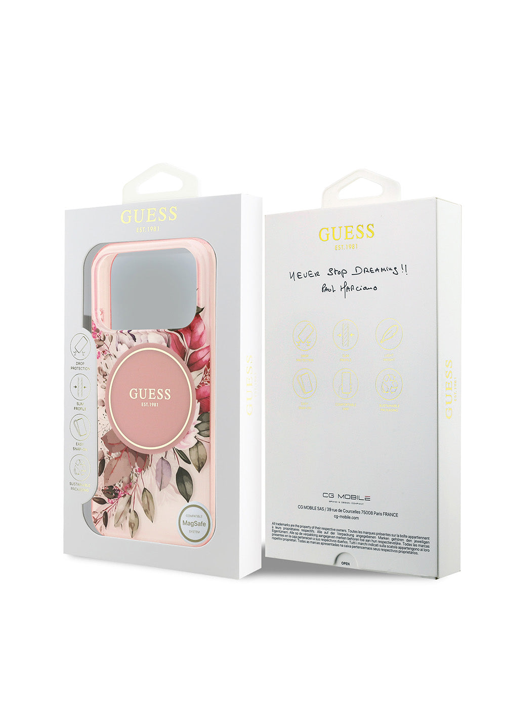 Apple iPhone 17 Pro Kılıf Guess Orijinal Lisanslı Manyetik Şarj Uyumlu Flower Tonal Circle Kapak