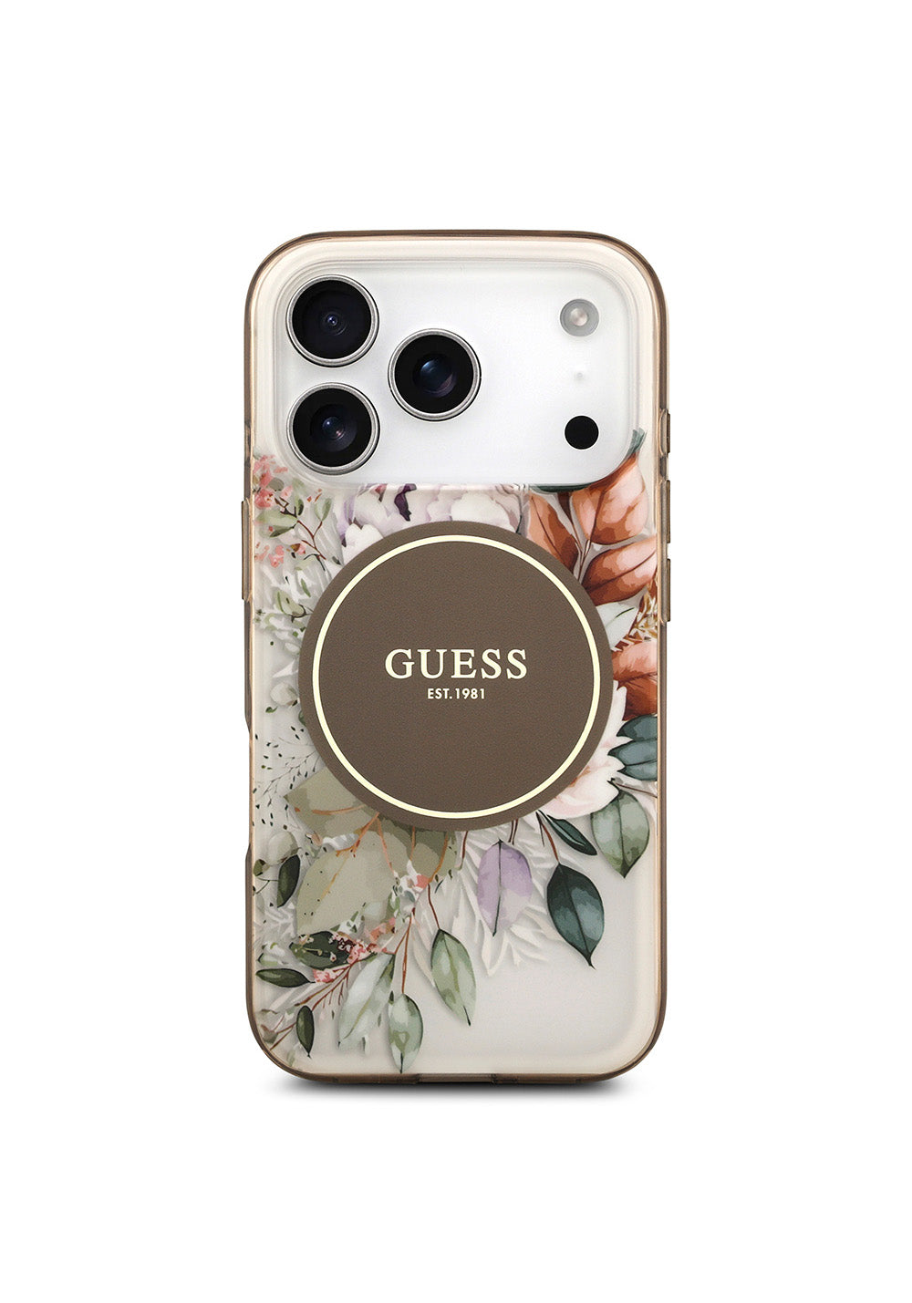 Apple iPhone 17 Pro Kılıf Guess Orijinal Lisanslı Manyetik Şarj Uyumlu Flower Tonal Circle Kapak