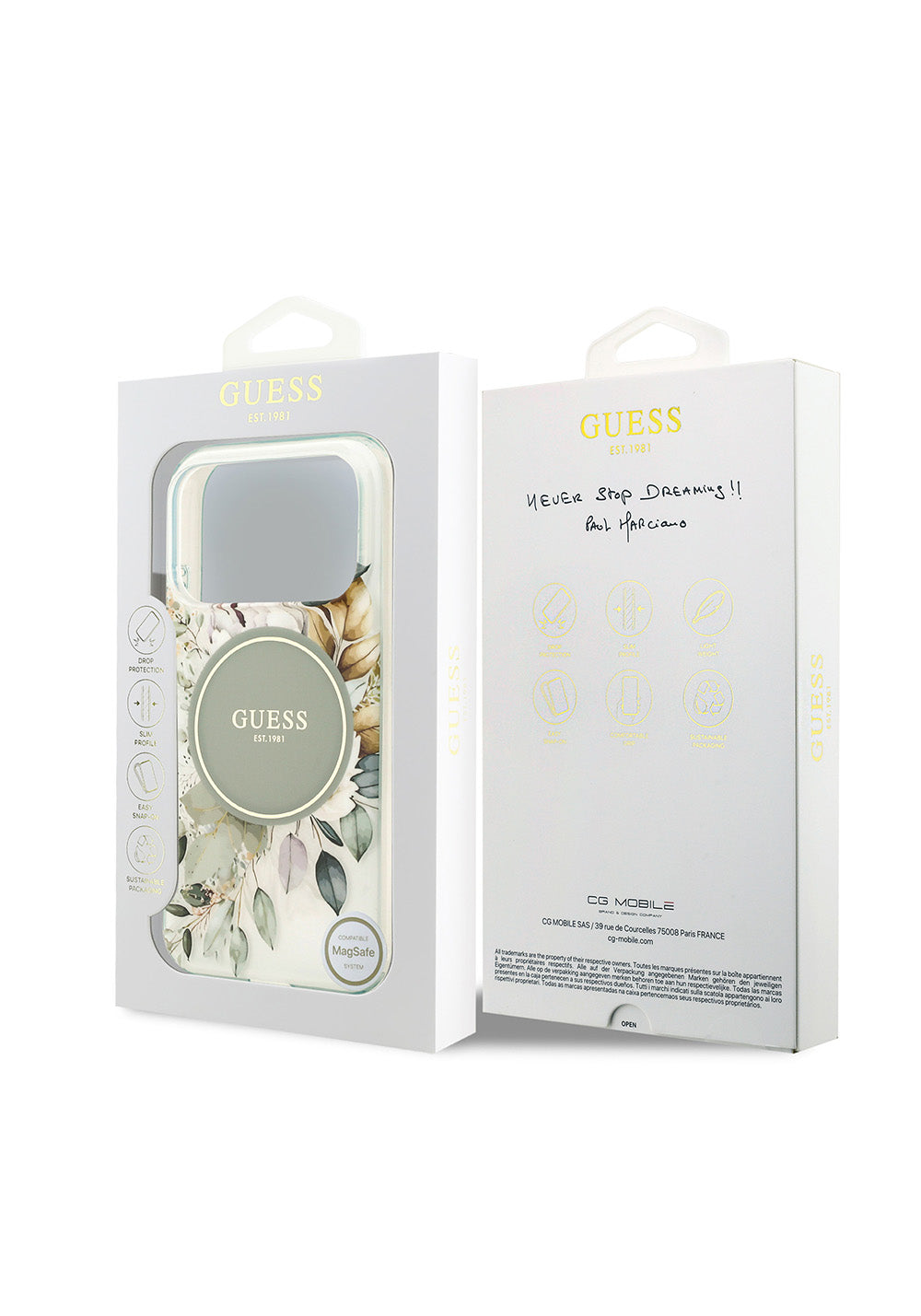 Apple iPhone 17 Pro Kılıf Guess Orijinal Lisanslı Manyetik Şarj Uyumlu Flower Tonal Circle Kapak