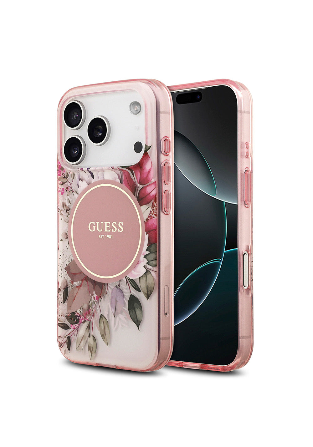 Apple iPhone 17 Pro Max Kılıf Guess Orijinal Lisanslı Manyetik Şarj Uyumlu Flower Tonal Circle Kapak