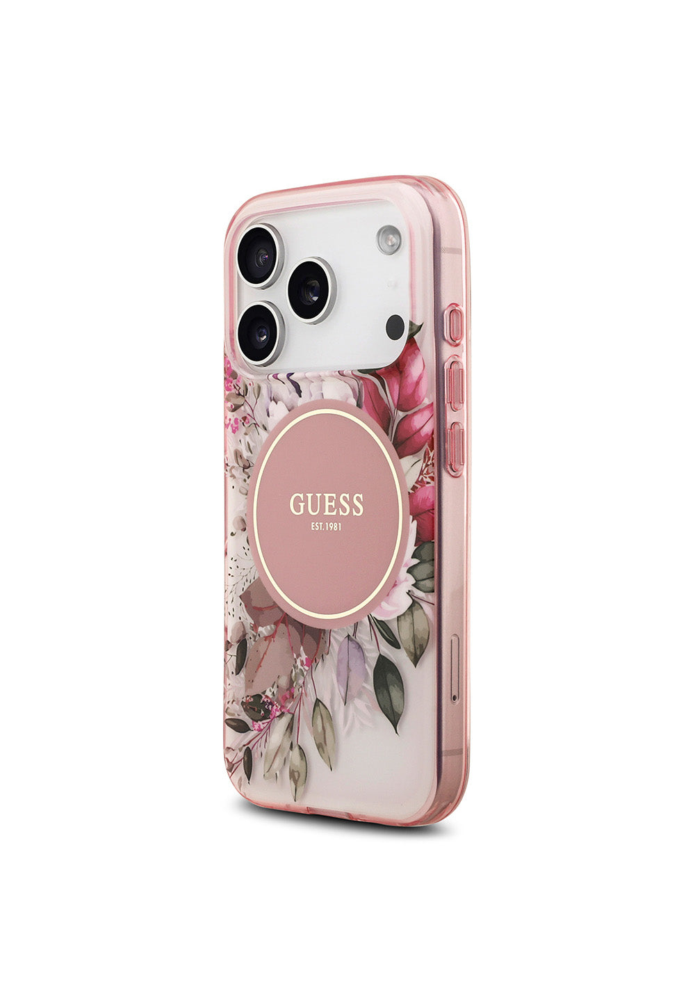 Apple iPhone 17 Pro Max Kılıf Guess Orijinal Lisanslı Manyetik Şarj Uyumlu Flower Tonal Circle Kapak