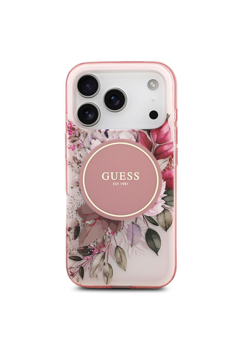 Apple iPhone 17 Pro Max Kılıf Guess Orijinal Lisanslı Manyetik Şarj Uyumlu Flower Tonal Circle Kapak