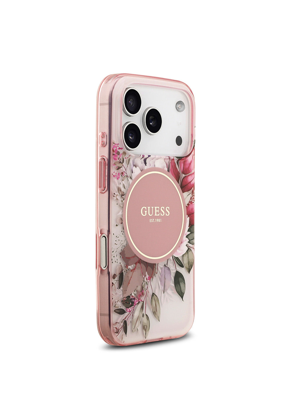 Apple iPhone 17 Pro Max Kılıf Guess Orijinal Lisanslı Manyetik Şarj Uyumlu Flower Tonal Circle Kapak