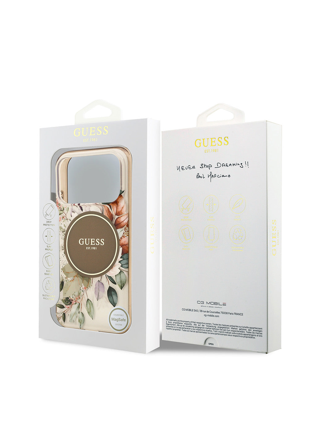 Apple iPhone 17 Pro Max Kılıf Guess Orijinal Lisanslı Manyetik Şarj Uyumlu Flower Tonal Circle Kapak