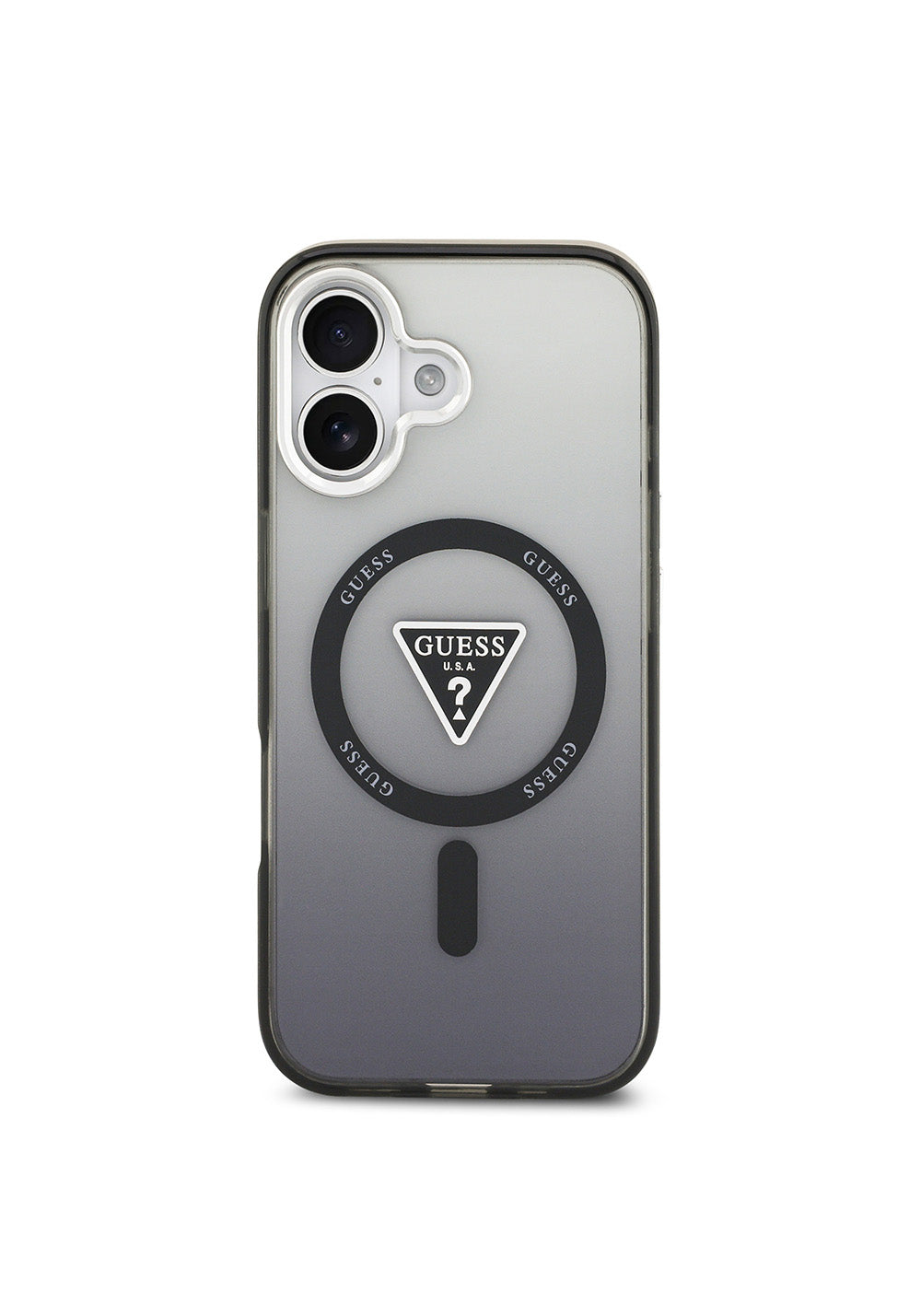 Apple iPhone 17 Kılıf Guess Orijinal Lisanslı Manyetik Şarj Uyumlu IML Baskılı Üçgen Logolu Metal Kamera Çerçeveli Kapak