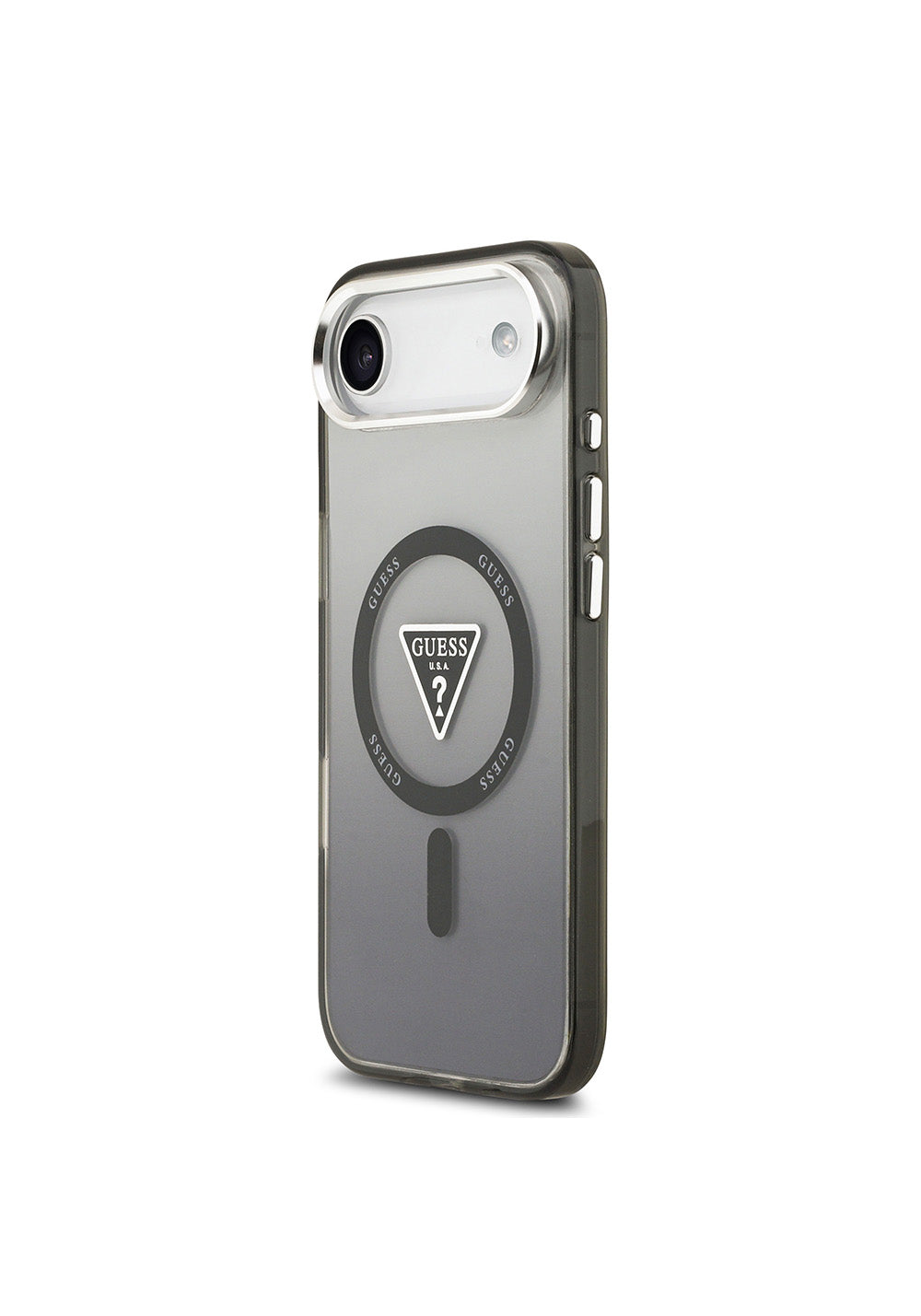 Apple iPhone 17 Air Kılıf Guess Orijinal Lisanslı Manyetik Şarj Uyumlu IML Baskılı Üçgen Logolu Metal Kamera Çerçeveli Kapak