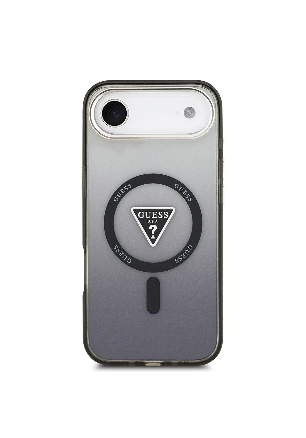 Apple iPhone 17 Air Kılıf Guess Orijinal Lisanslı Manyetik Şarj Uyumlu IML Baskılı Üçgen Logolu Metal Kamera Çerçeveli Kapak