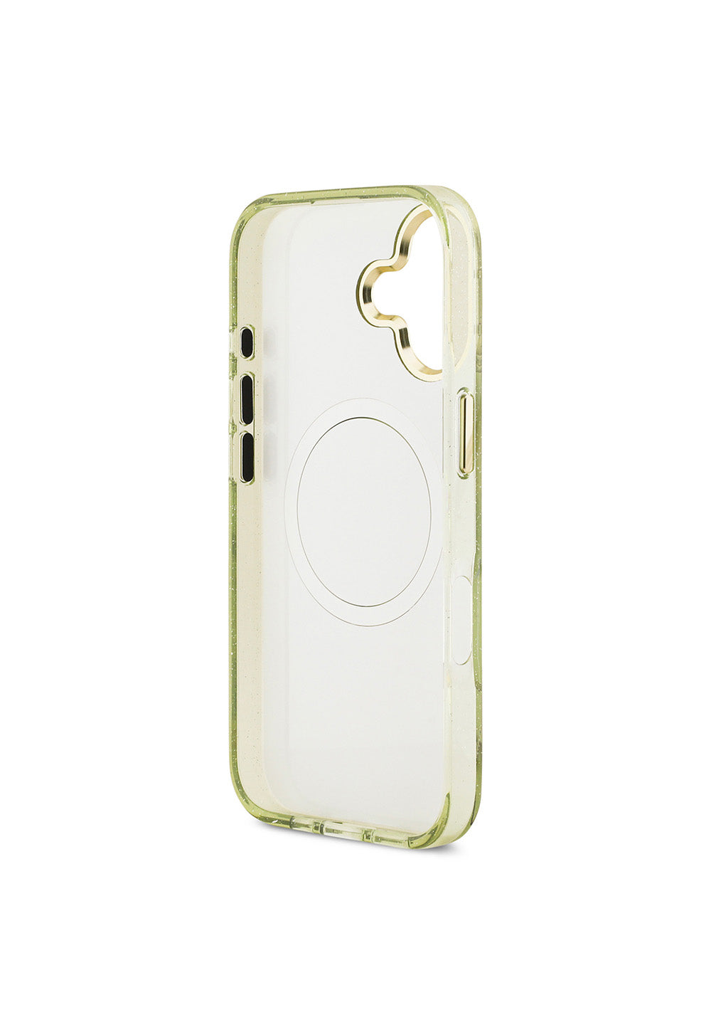 Apple iPhone 17 Kılıf Guess Orijinal Lisanslı Manyetik Şarj Uyumlu Simli Çiçek Desenli Metal Kamera Çerçeveli Üçgen Logolu Kapak