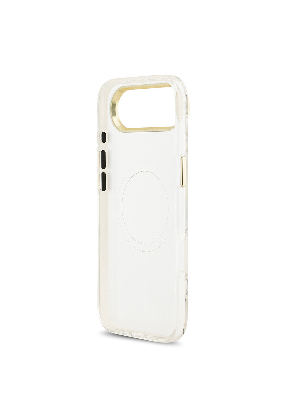 Apple iPhone 17 Air Kılıf Guess Orijinal Lisanslı Manyetik Şarj Uyumlu Simli Çiçek Desenli Metal Kamera Çerçeveli Üçgen Logolu Kapak