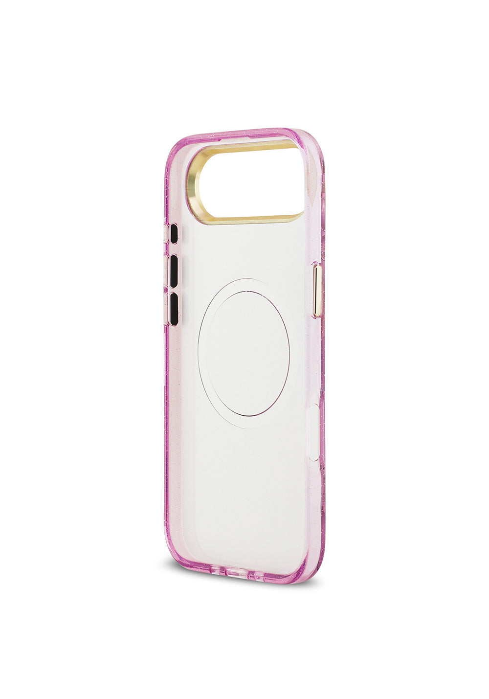 Apple iPhone 17 Air Kılıf Guess Orijinal Lisanslı Manyetik Şarj Uyumlu Simli Çiçek Desenli Metal Kamera Çerçeveli Üçgen Logolu Kapak