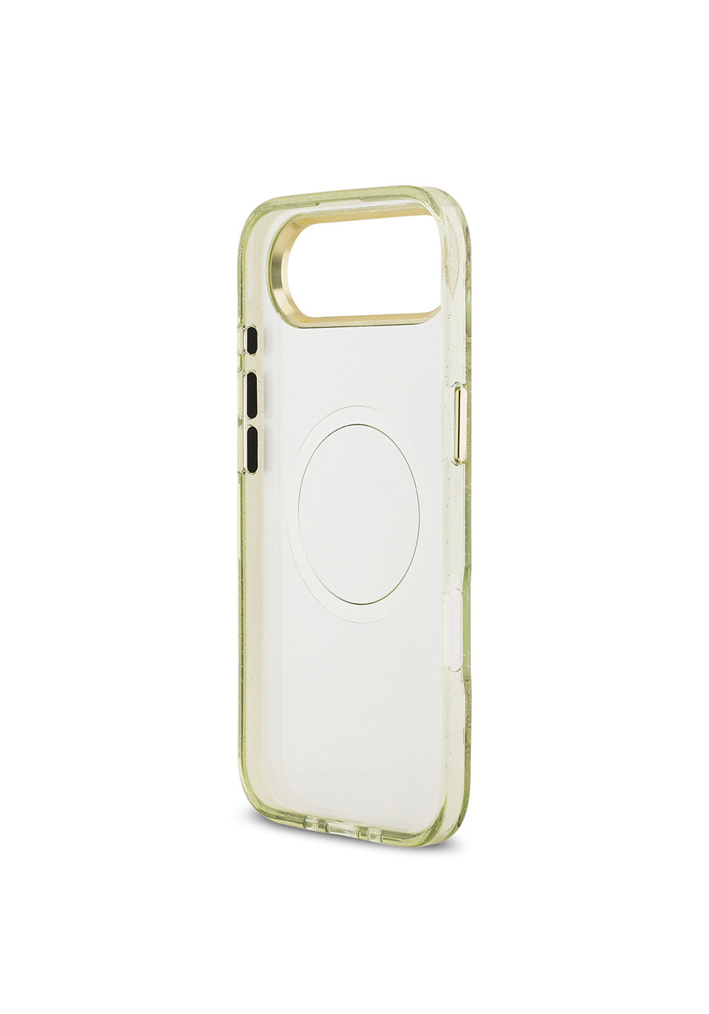 Apple iPhone 17 Air Kılıf Guess Orijinal Lisanslı Manyetik Şarj Uyumlu Simli Çiçek Desenli Metal Kamera Çerçeveli Üçgen Logolu Kapak