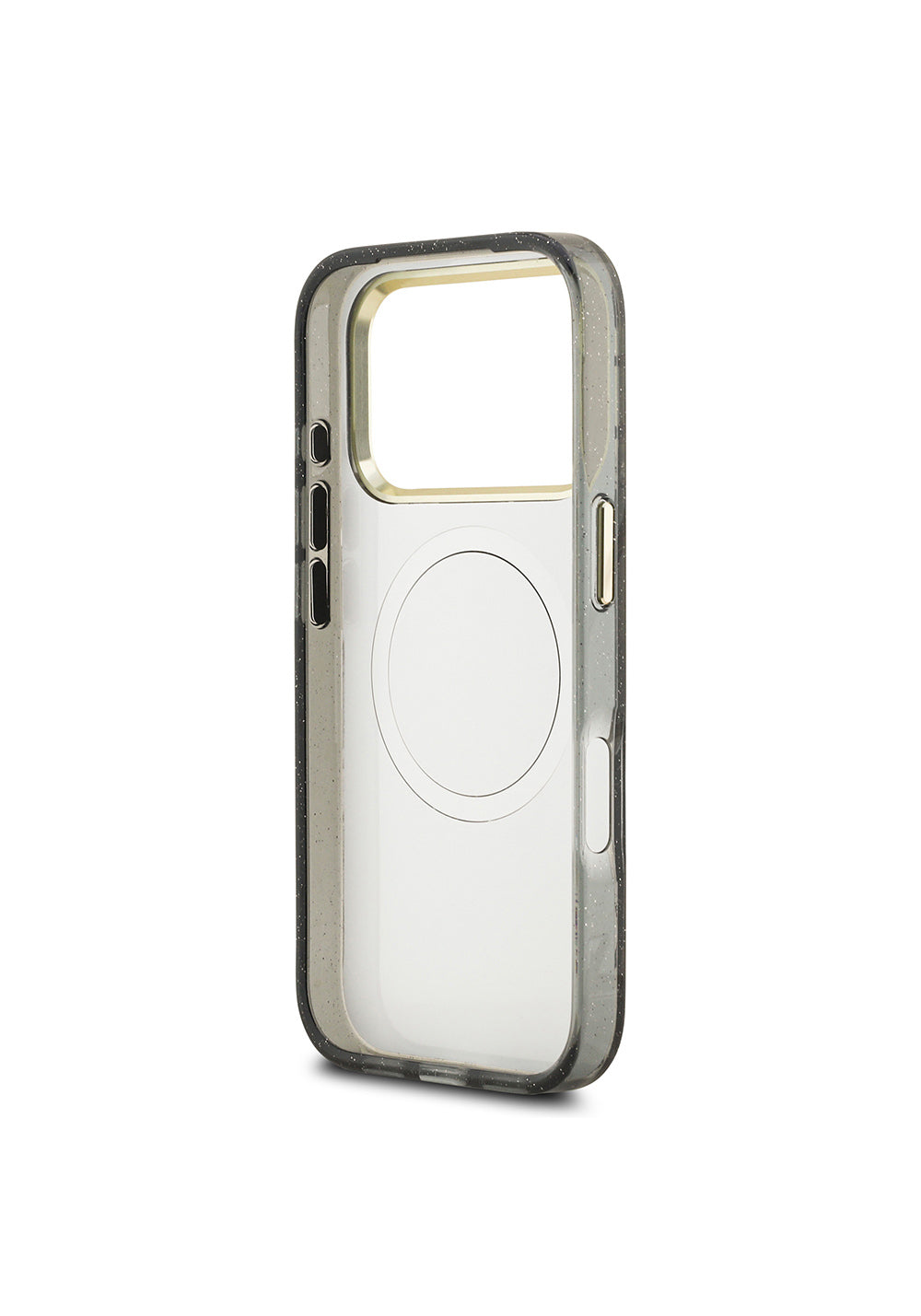 Apple iPhone 17 Pro Kılıf Guess Orijinal Lisanslı Manyetik Şarj Uyumlu Simli Çiçek Desenli Metal Kamera Çerçeveli Üçgen Logolu Kapak