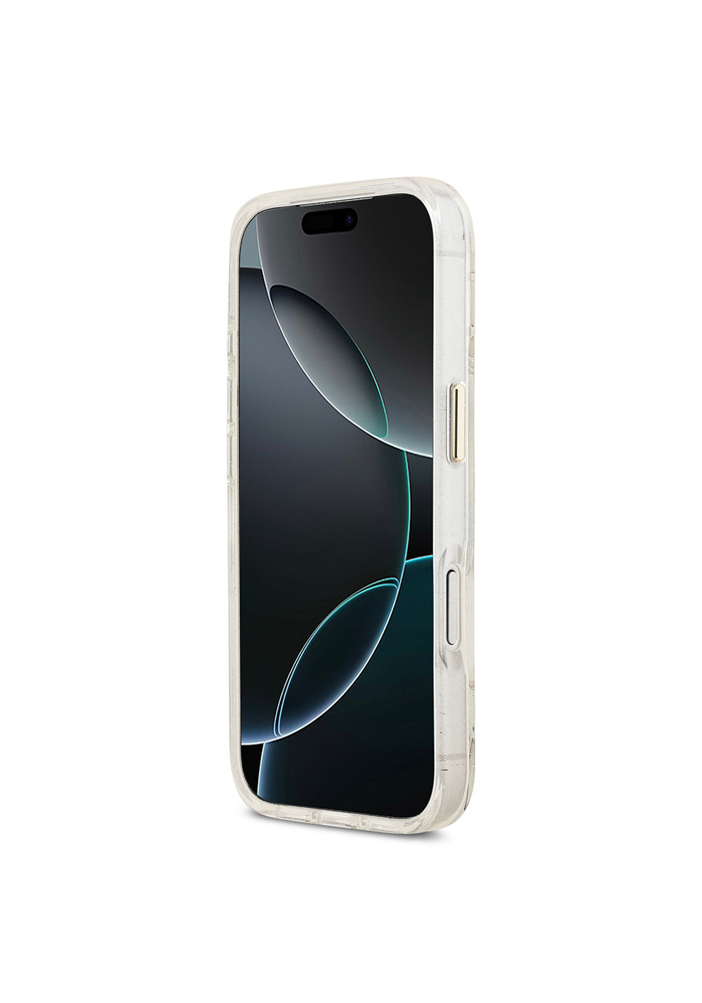 Apple iPhone 17 Pro Kılıf Guess Orijinal Lisanslı Manyetik Şarj Uyumlu Simli Çiçek Desenli Metal Kamera Çerçeveli Üçgen Logolu Kapak