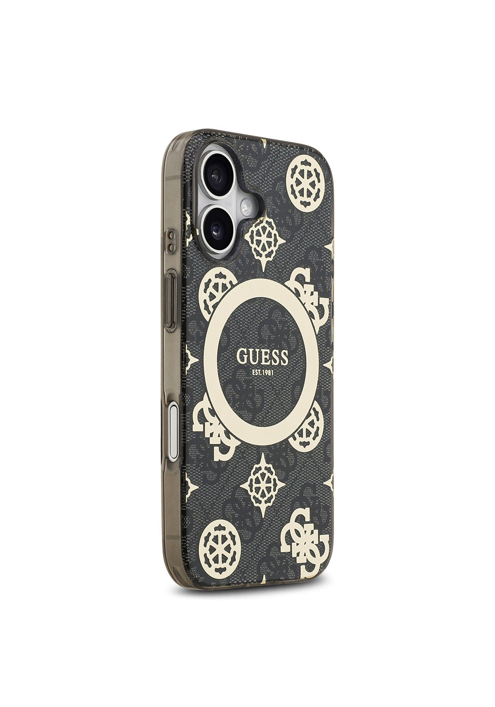 Apple iPhone 17 Kılıf Guess Orijinal Lisanslı Manyetik Şarj Uyumlu IML Peony ve 4G Desenli Klasik Logolu Kapak