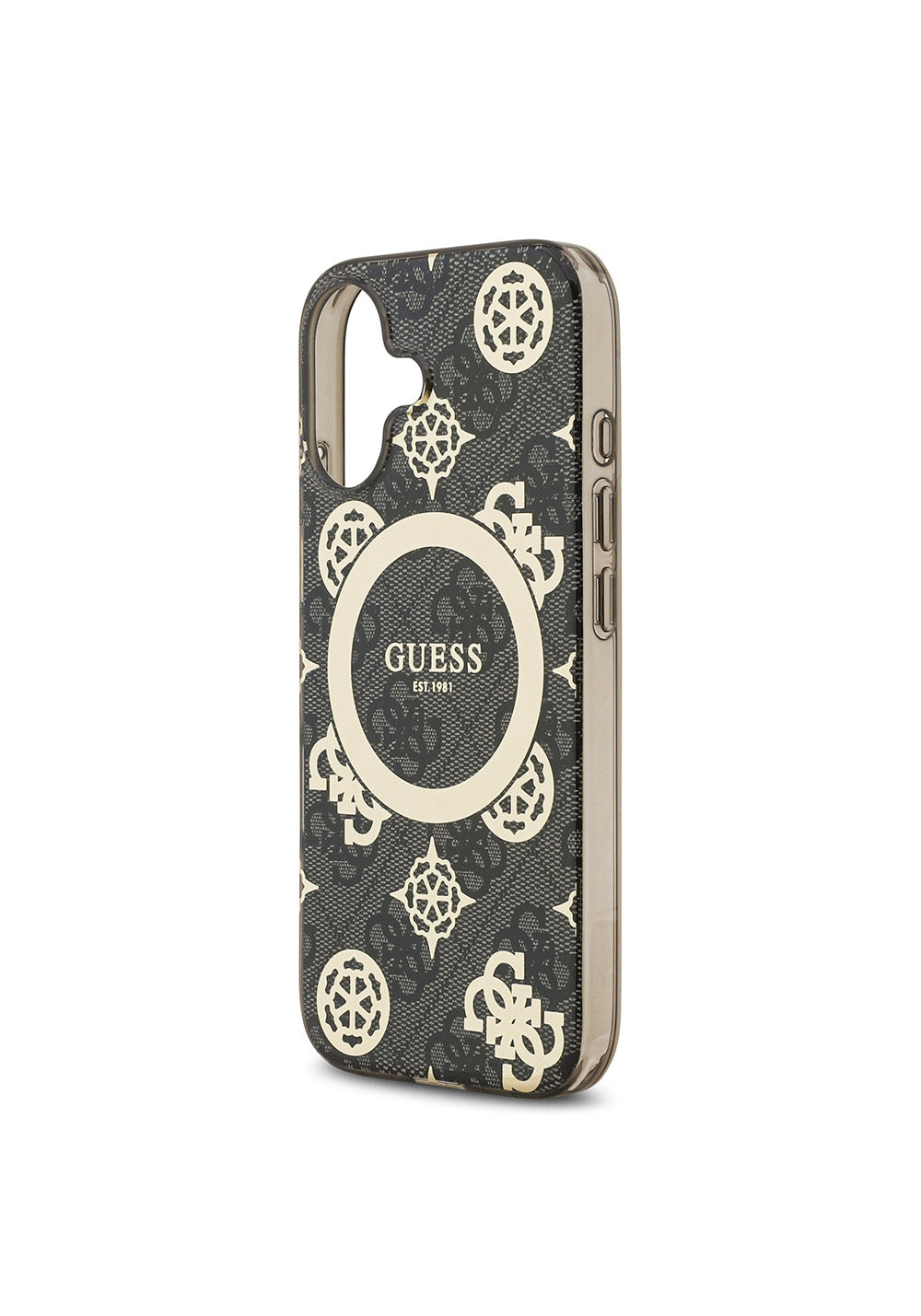 Apple iPhone 17 Kılıf Guess Orijinal Lisanslı Manyetik Şarj Uyumlu IML Peony ve 4G Desenli Klasik Logolu Kapak