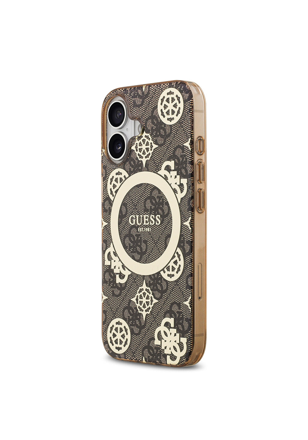 Apple iPhone 17 Kılıf Guess Orijinal Lisanslı Manyetik Şarj Uyumlu IML Peony ve 4G Desenli Klasik Logolu Kapak