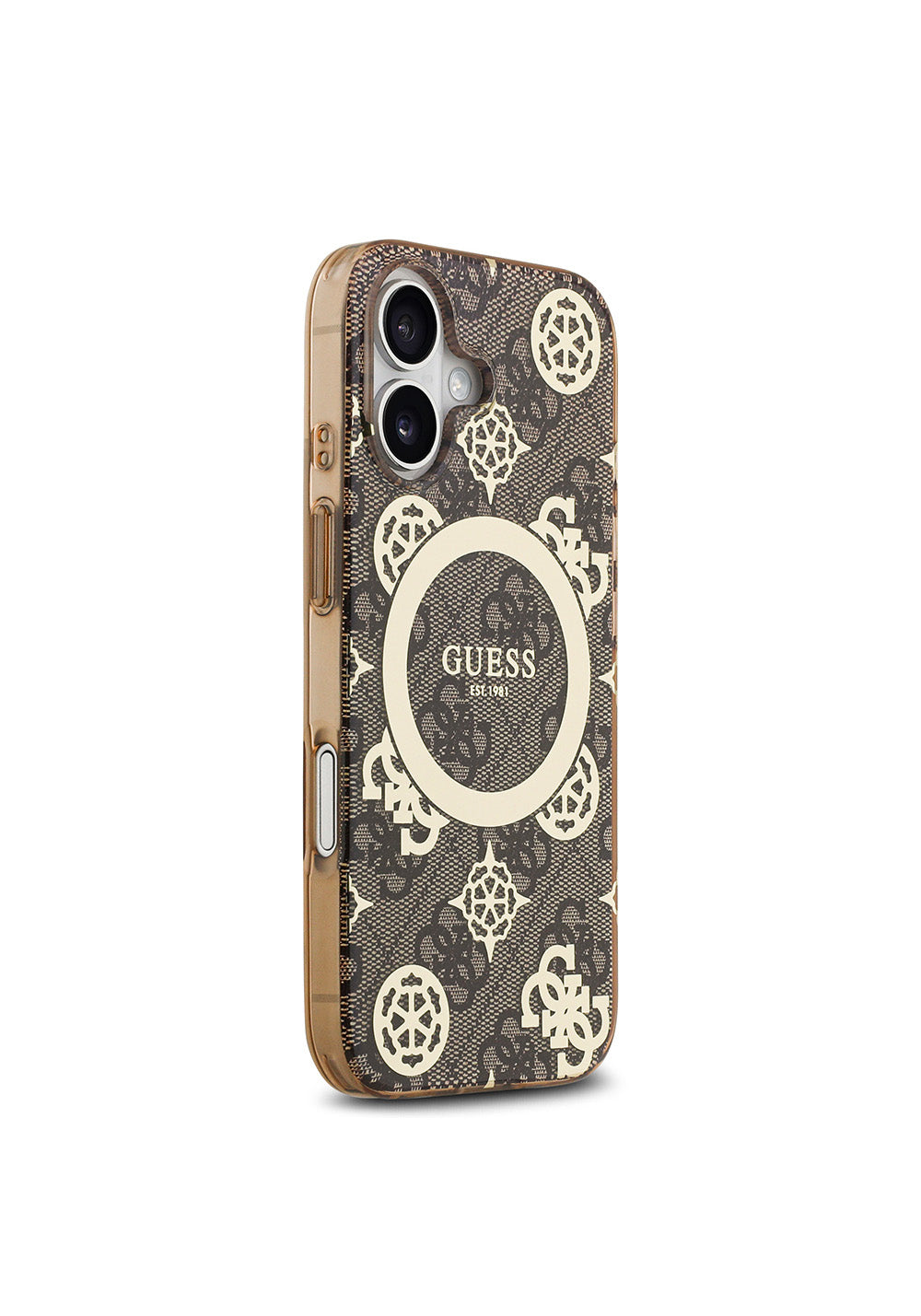 Apple iPhone 17 Kılıf Guess Orijinal Lisanslı Manyetik Şarj Uyumlu IML Peony ve 4G Desenli Klasik Logolu Kapak