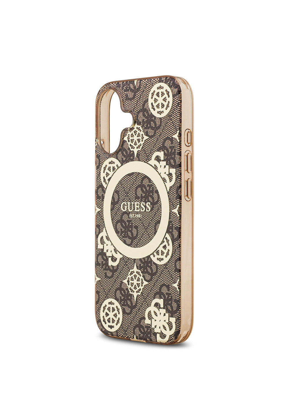 Apple iPhone 17 Kılıf Guess Orijinal Lisanslı Manyetik Şarj Uyumlu IML Peony ve 4G Desenli Klasik Logolu Kapak