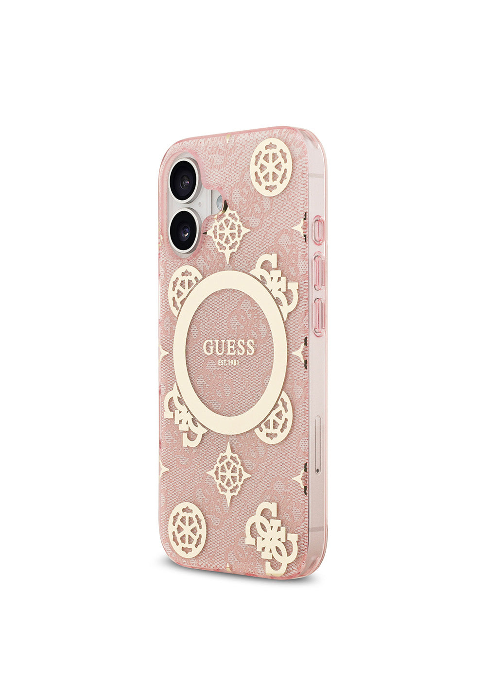 Apple iPhone 17 Kılıf Guess Orijinal Lisanslı Manyetik Şarj Uyumlu IML Peony ve 4G Desenli Klasik Logolu Kapak