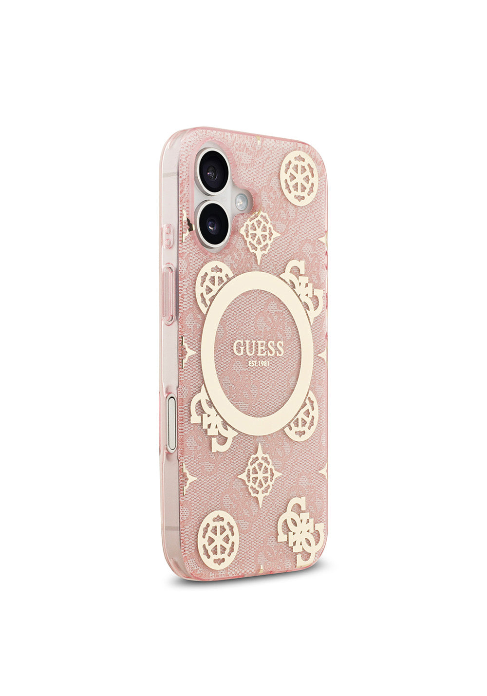 Apple iPhone 17 Kılıf Guess Orijinal Lisanslı Manyetik Şarj Uyumlu IML Peony ve 4G Desenli Klasik Logolu Kapak