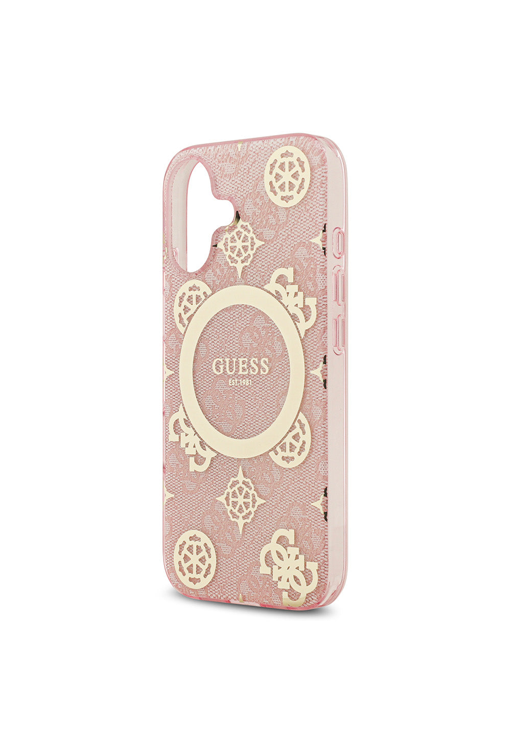 Apple iPhone 17 Kılıf Guess Orijinal Lisanslı Manyetik Şarj Uyumlu IML Peony ve 4G Desenli Klasik Logolu Kapak