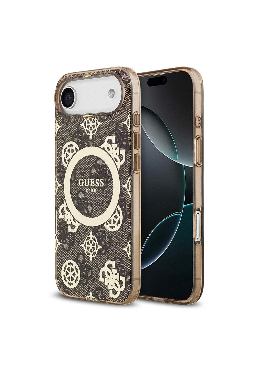 Apple iPhone 17 Air Kılıf Guess Orijinal Lisanslı Manyetik Şarj Uyumlu IML Peony ve 4G Desenli Klasik Logolu Kapak