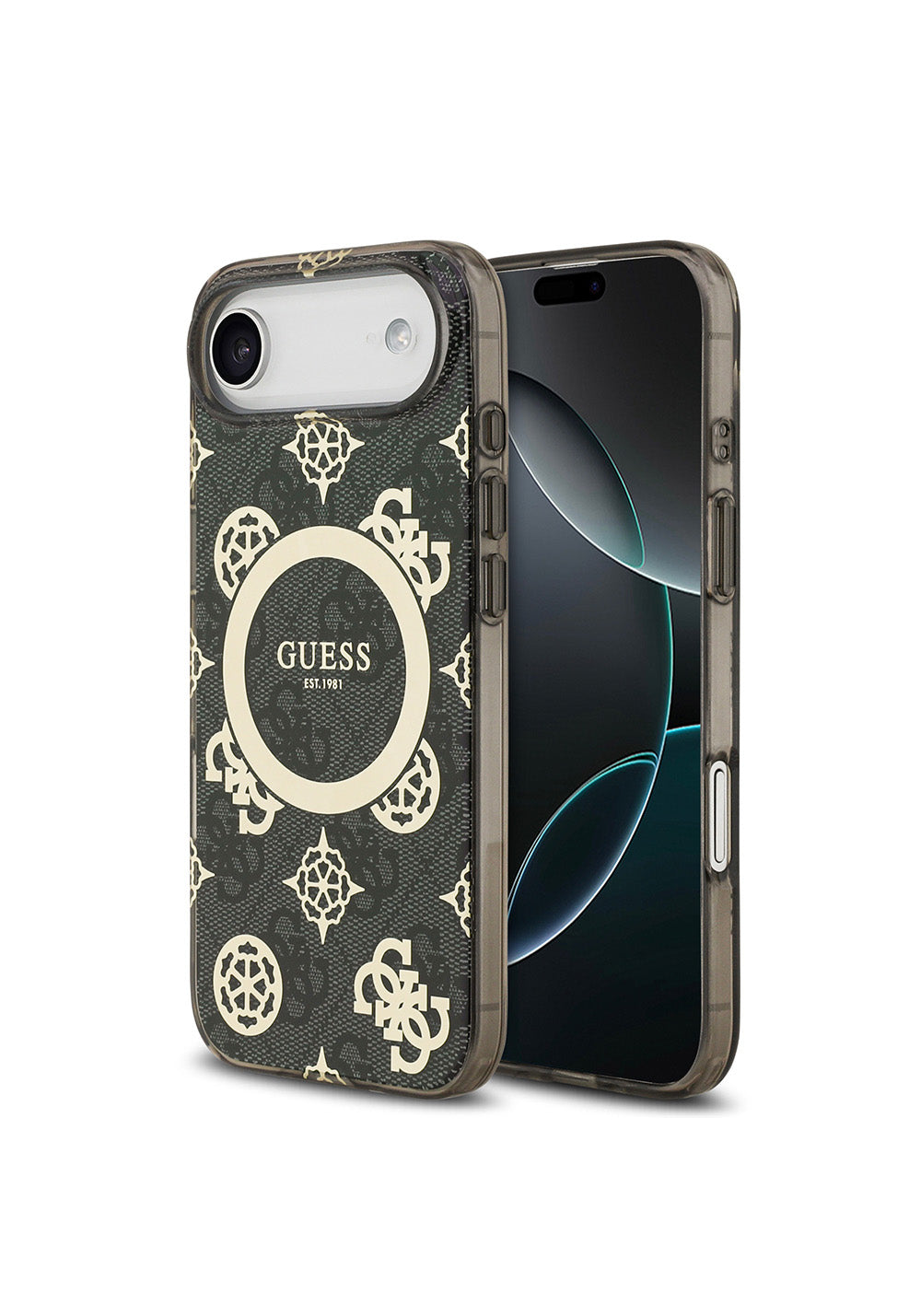 Apple iPhone 17 Air Kılıf Guess Orijinal Lisanslı Manyetik Şarj Uyumlu IML Peony ve 4G Desenli Klasik Logolu Kapak