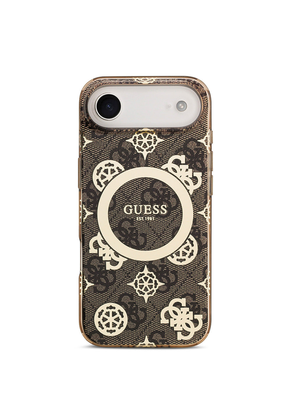 Apple iPhone 17 Air Kılıf Guess Orijinal Lisanslı Manyetik Şarj Uyumlu IML Peony ve 4G Desenli Klasik Logolu Kapak