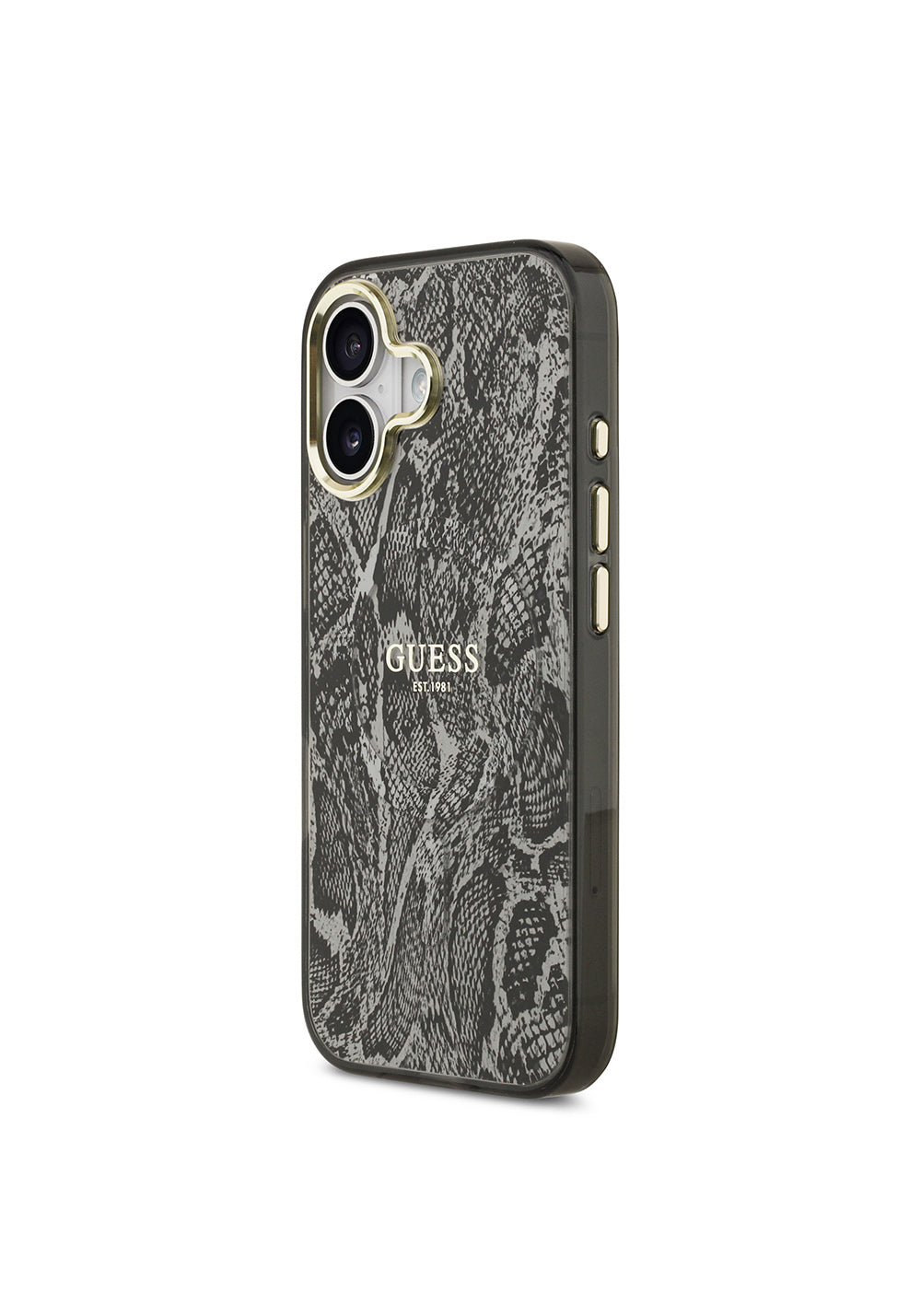 Apple iPhone 17 Kılıf Guess Orijinal Lisanslı Manyetik Şarj Uyumlu Yazı Logolu Python Desenli Kapak