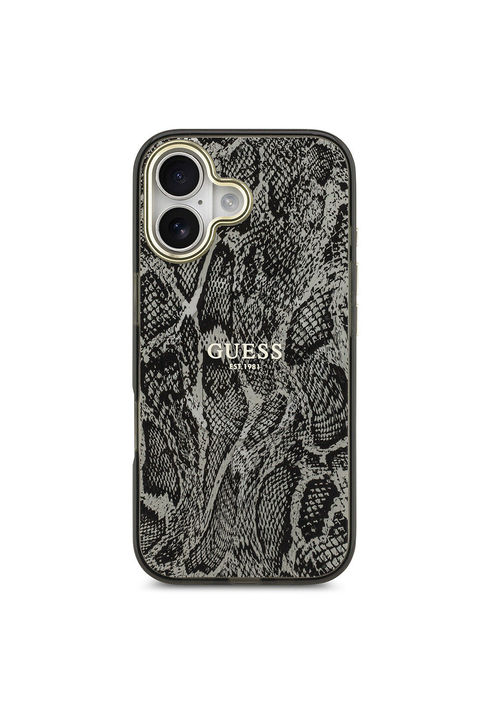 Apple iPhone 17 Kılıf Guess Orijinal Lisanslı Manyetik Şarj Uyumlu Yazı Logolu Python Desenli Kapak