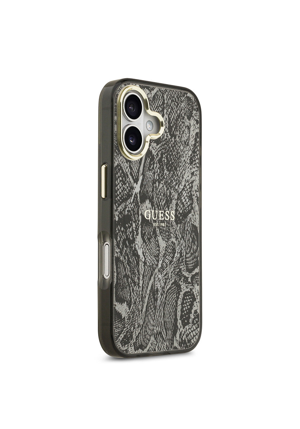Apple iPhone 17 Kılıf Guess Orijinal Lisanslı Manyetik Şarj Uyumlu Yazı Logolu Python Desenli Kapak