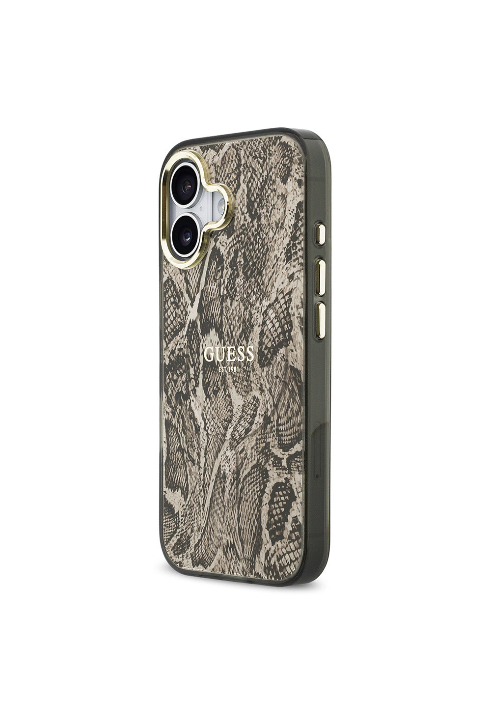 Apple iPhone 17 Kılıf Guess Orijinal Lisanslı Manyetik Şarj Uyumlu Yazı Logolu Python Desenli Kapak